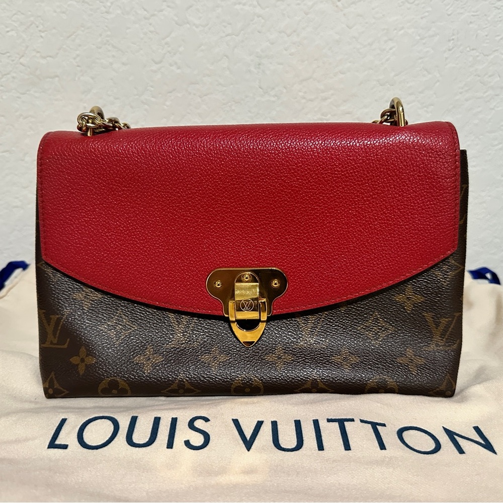 LOUIS VUITTON LV GHW Saint Placide Shoulder Bag Monogram Brown/Red